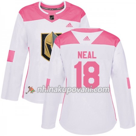 Vegas Golden Knights Dresy James Neal 18 Bílá 2017-2018 Adidas Růžová Fashion Authentic - Dámské